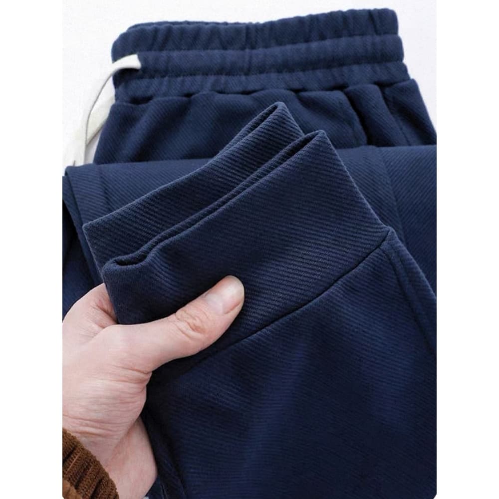 Primavera verão novo estilo 2026 azul marinho cor 320g sarja Sweatpants masculino americano Retro All-Match calças espor