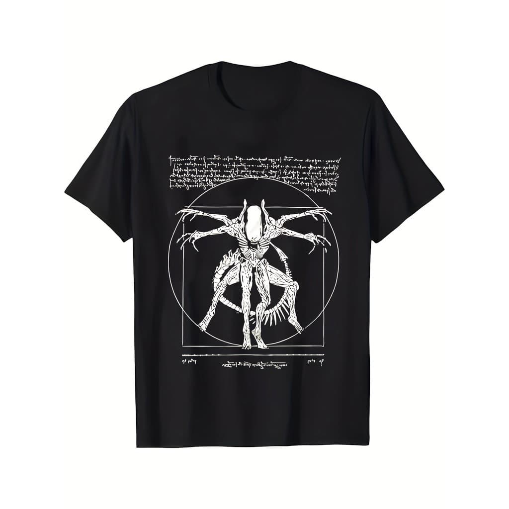 Camiseta Unissex Premium Plus Size Alien Tech Design Geométrico Básica Oversized 100% Algodão Confecção Própria