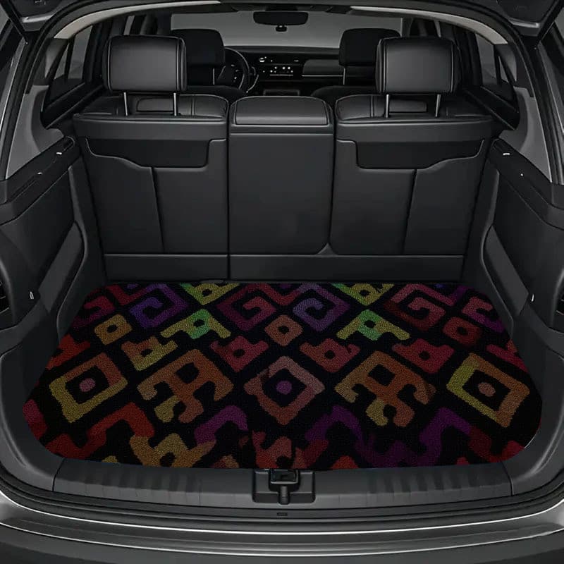 1 peça tapete de porta-malas de carro colorido e exclusivo, tapete de proteção interior de carro, tapete de chão durável
