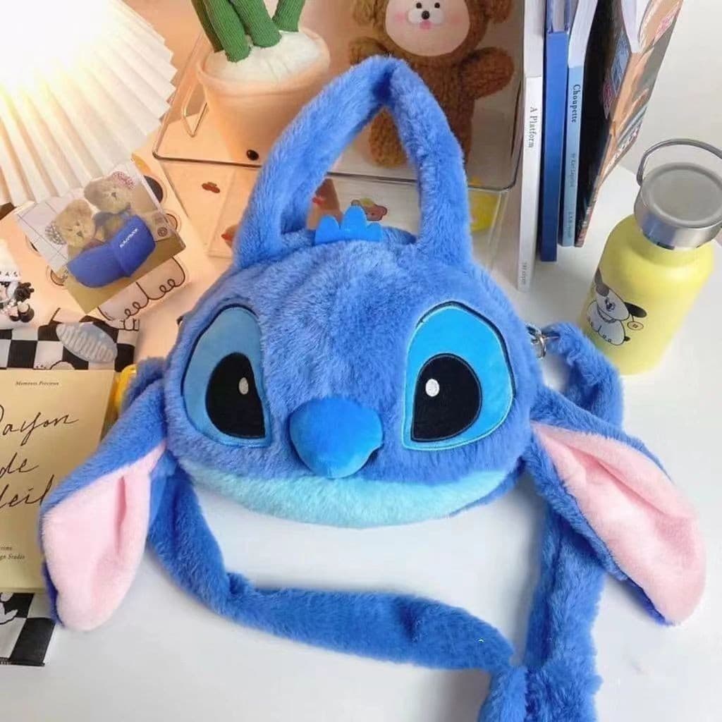 Bonito Lilo Stitch Pelúcia Crossbody Saco Boneca Multifuncional Casual Feminino Portátil Ombro Do Mensageiro