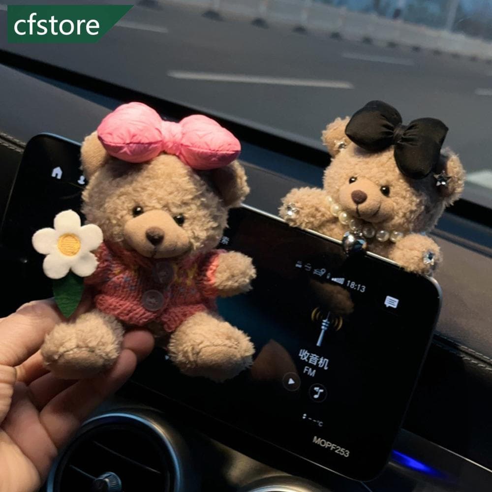 CFSTORE Decorações de Painel Interno de Carro, Urso de Pelúcia para Decoração do Console Central, Acessórios Automotivos