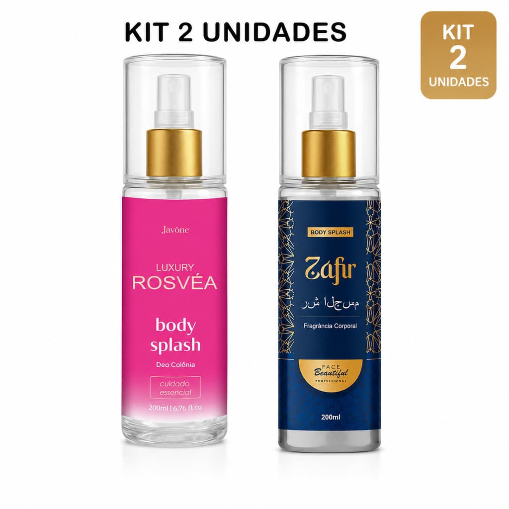 Kit 2 Body Splash Javône + Zafir Árabe Original 200ml Perfume Corporal Feminino Longa Duração