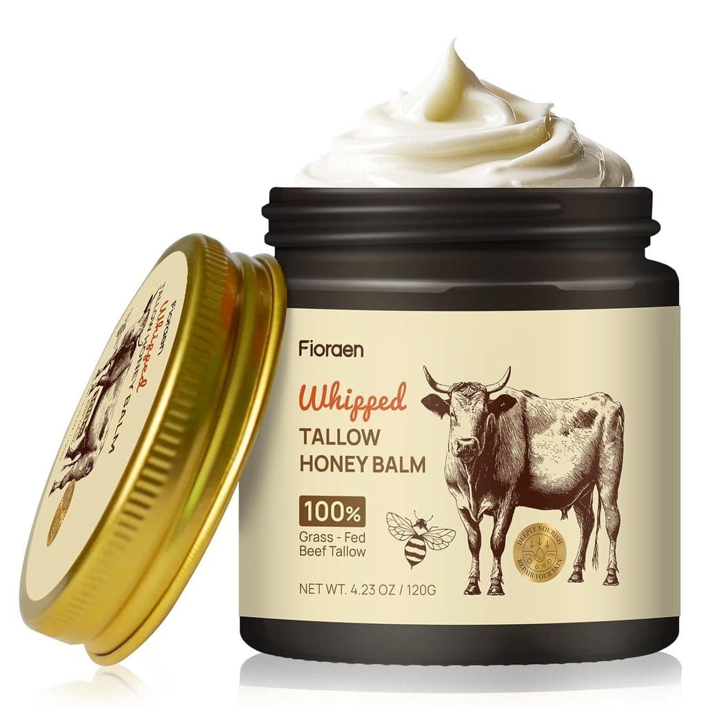 Bálsamo de Sebo de Boi Batido e Mel de Manuka, Sebo de Boi para o Rosto, Cuidado da Pele Sem Fragrância para Pele Seca e