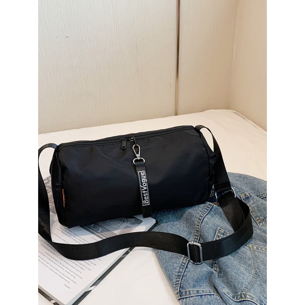 Bolsa de viagem feminina, bolsa mensageiro leve de um ombro, pequena capacidade, cilindro, esportes, academia, lazer, si