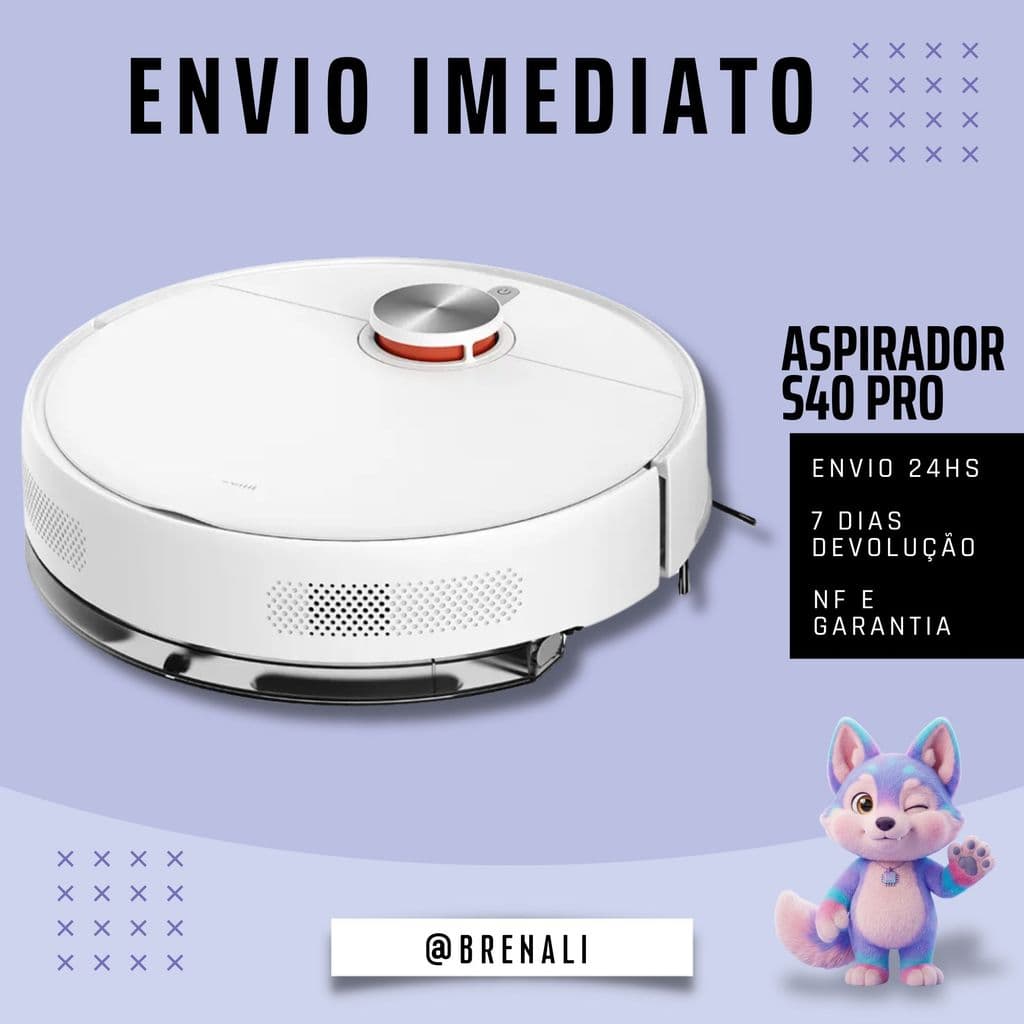Robô S40 Pro Aspirador Xiaomi 15000Pa Mapeamento LDS