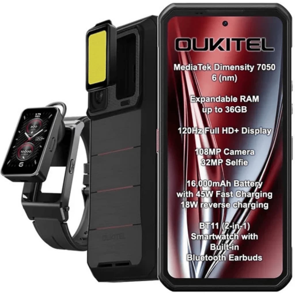WP300 Oukitel – Dual SIM – 5G – 12GB RAM, 512GB – Tela 6.8"