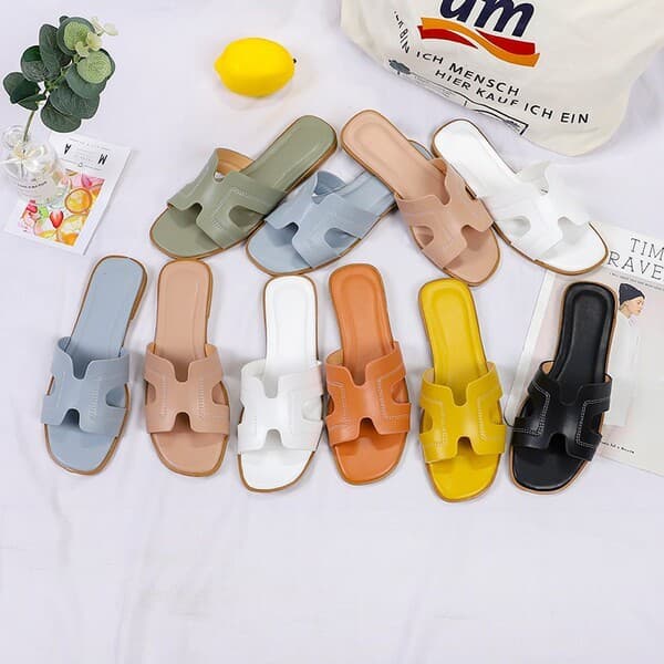 | slippers | ✍Estação europeia chinelos femininos roupa exterior verão moda novo estilo simples sapatos de praia planos