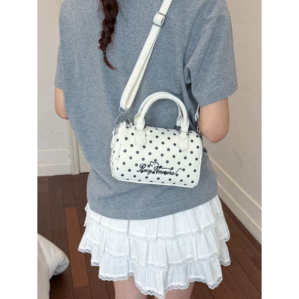 Bolsa bolsa transversal feminino Versão coreana doce bolinhas Boston saco 2026 verão novo estilo nicho feminino moda Com