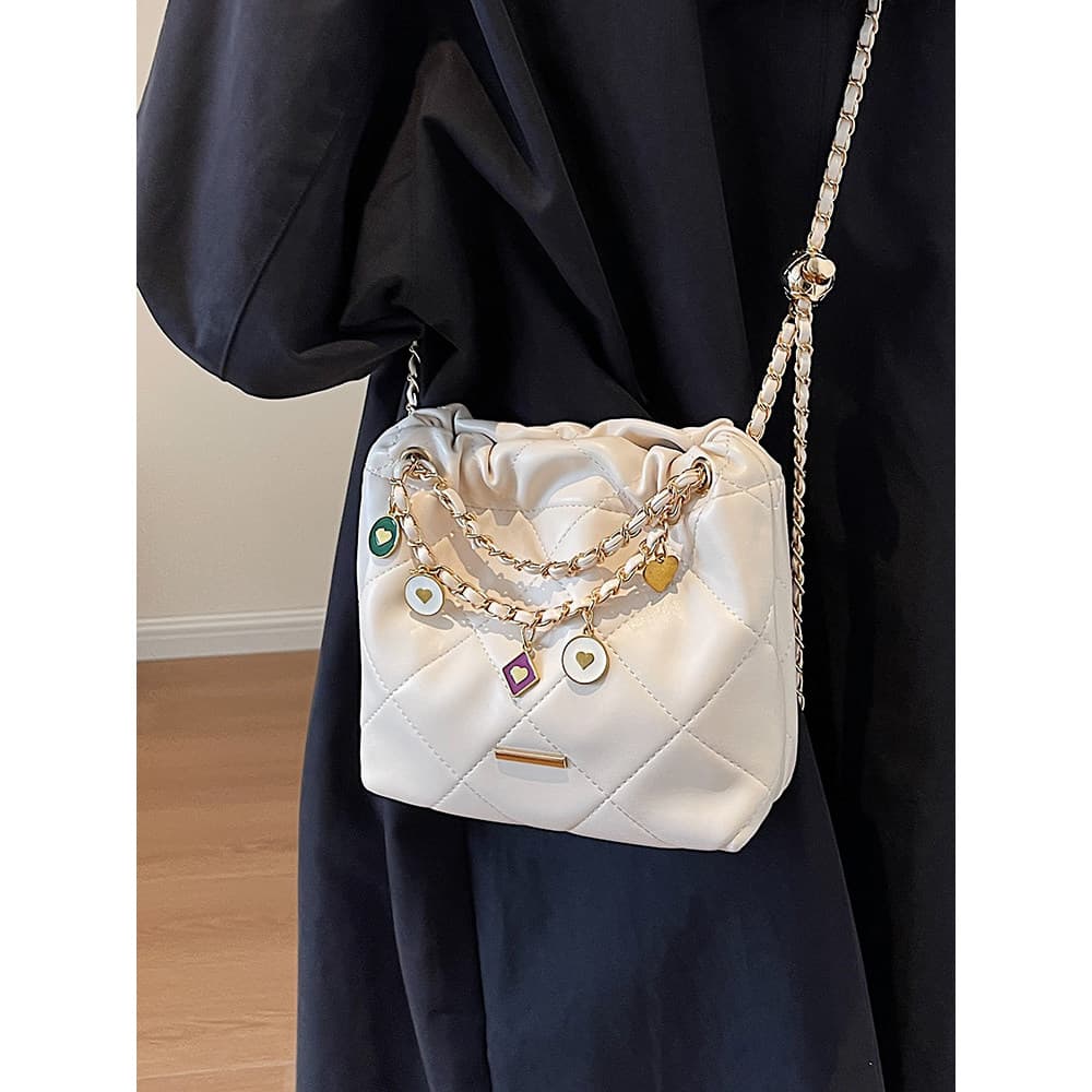 bolsa transversal feminino Bolsa Bolsa de corrente de diamante feminina 2026 novo estilo bolsa mensageiro outono inverno