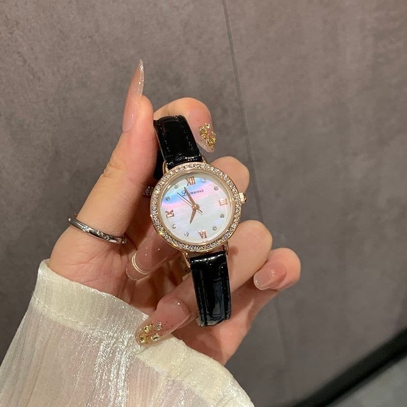 Versão coreana luxo diamante-cravejado High-End relógio feminino nicho luz luxo temperamento moda senhoras relógio requi