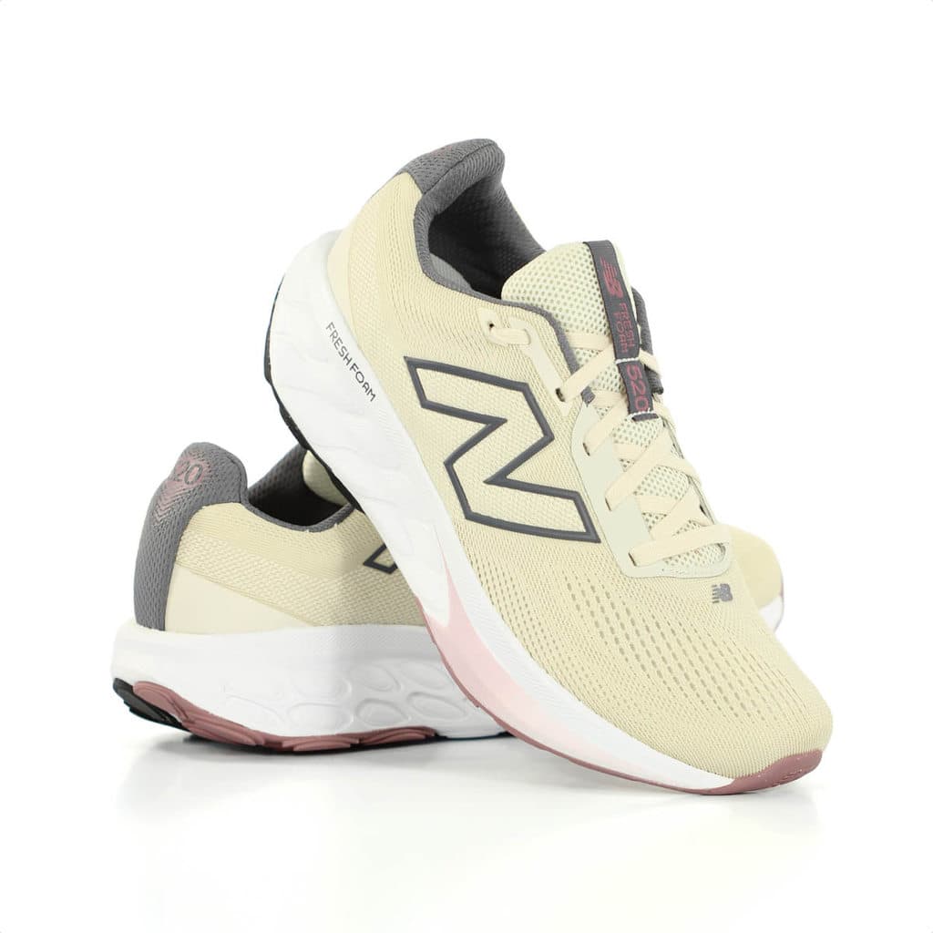 Tênis New Balance Fresh Foam 520 V9 Bege e Cinza - Feminino