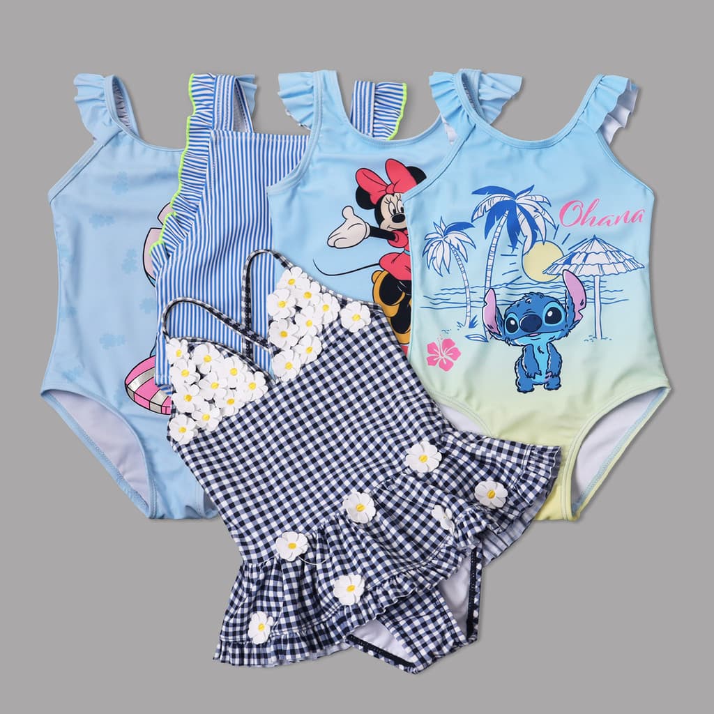 8818 comércio exterior infantil maiô de uma peça bonito dos desenhos animados menina estilingue maiô vestido de princesa