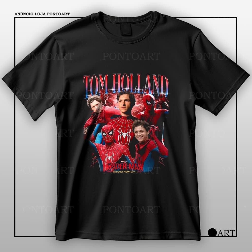 Camiseta Tom Holland Spider Man Camisa 100% Algodão