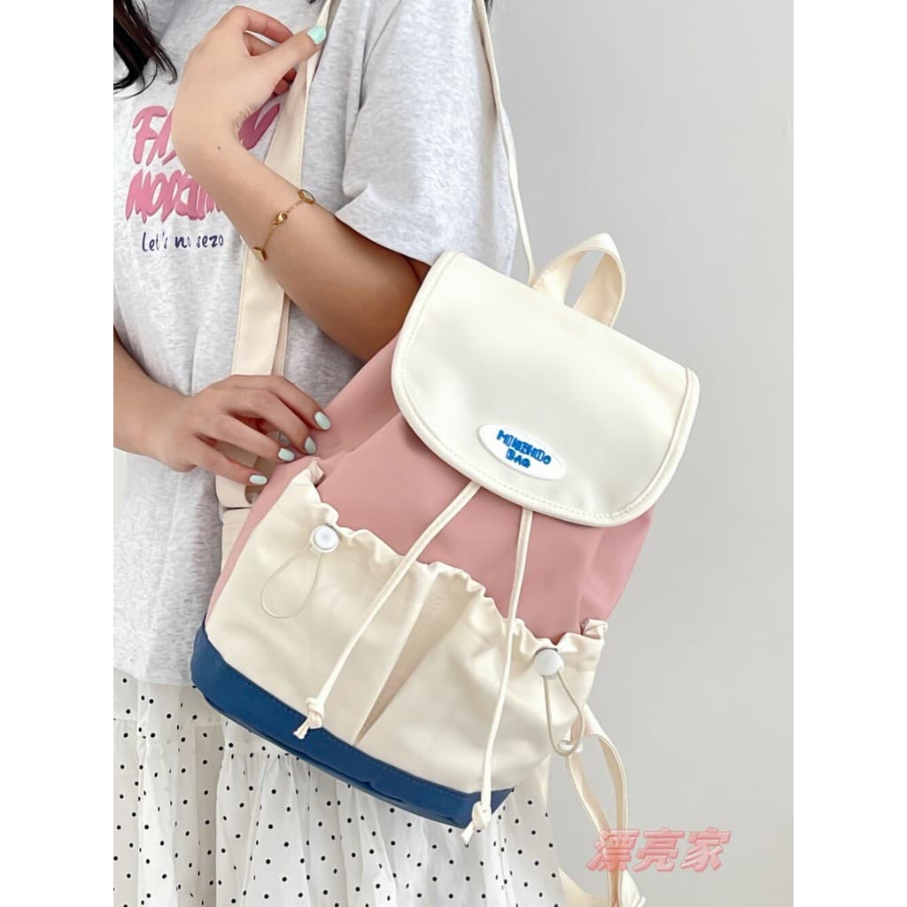 Bonito cordão mochila feminina versão coreana ins estilo Original fresco Mini estudante mochila portátil All-Match peque