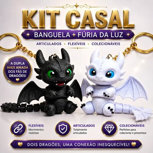 Chaveiro Kit Casal Banguela E Fúria Da Luz Articulados Colecionáveis Fúria Da Luz Fúria Da Luz