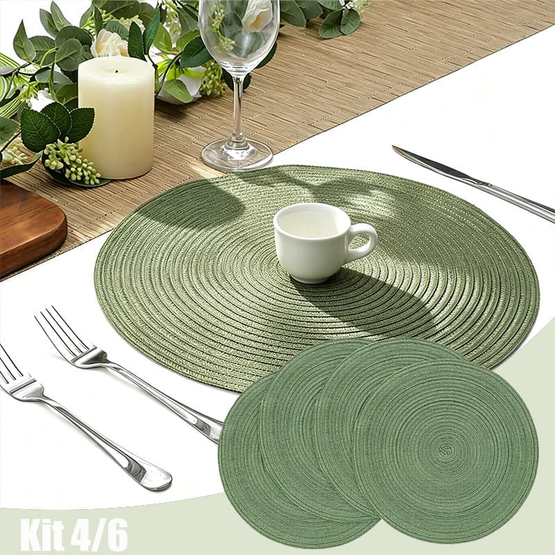 Jogo Americano Redondo Sousplat Decorativo 38cm Para Mesa Posta Cozinha Jantar Eventos Natal