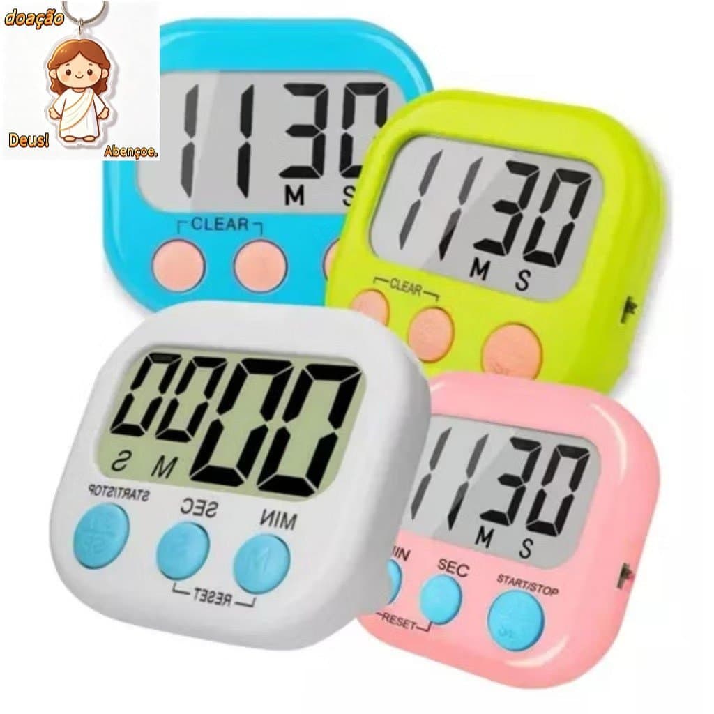 Timer Temporizador Cronômetro Digital De Cozinha Com Alarme Para Estudo
