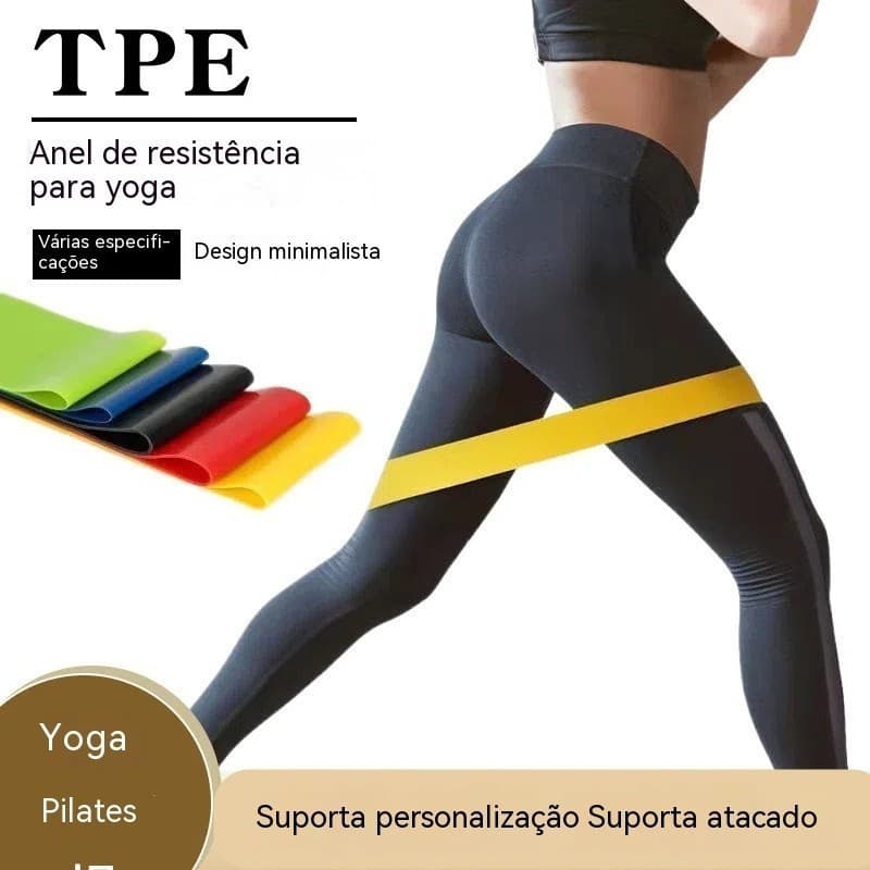 Faixa elástica de resistência T TPE para Yoga e Pilates, acessórios de fitness para modelagem de pernas em casa para mul