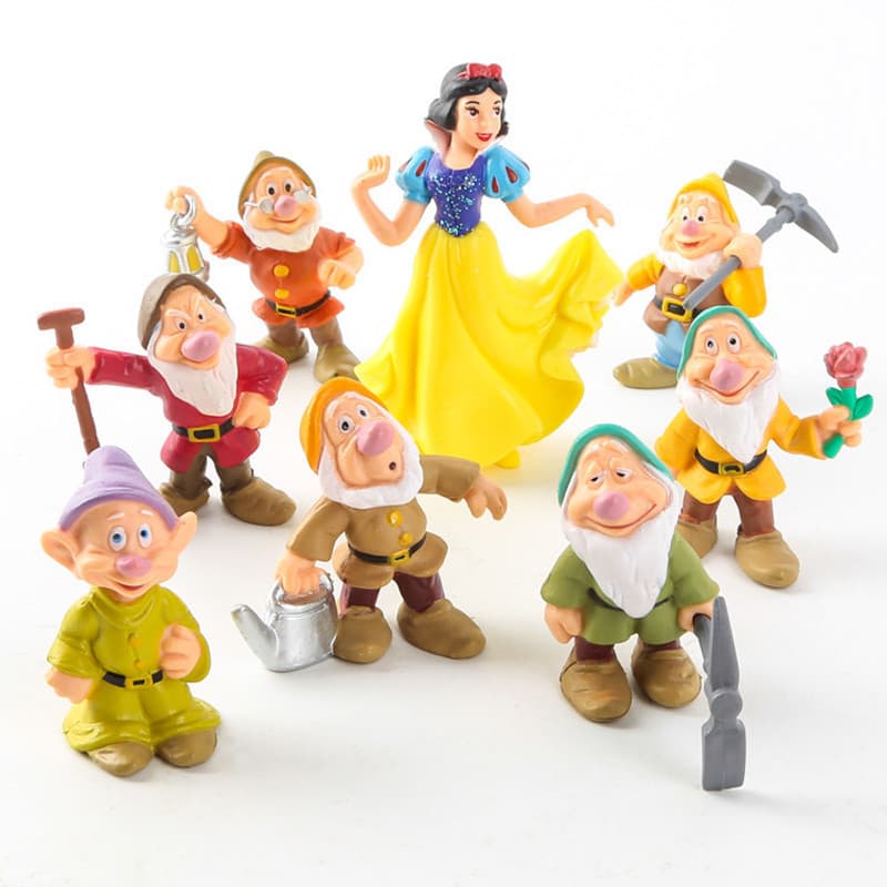8 Pçs/Set 3-8cm Grimm's Conto De Fadas Princesa Branca De Neve E Os Sete Anões Versão Q Decoração De Bolo Figuras De Açã