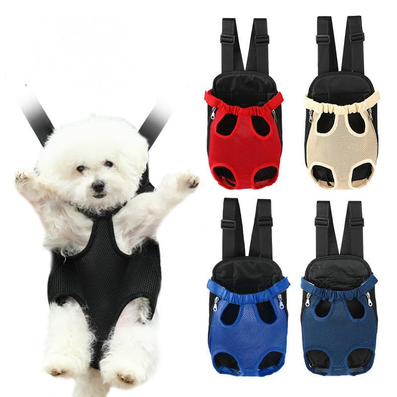 Ombro Duplo Portátil Viagem Pet Cão Transportadora Mochila Malha Saco Frontal Para Pequenos Cães Gatos Ao Ar Livre