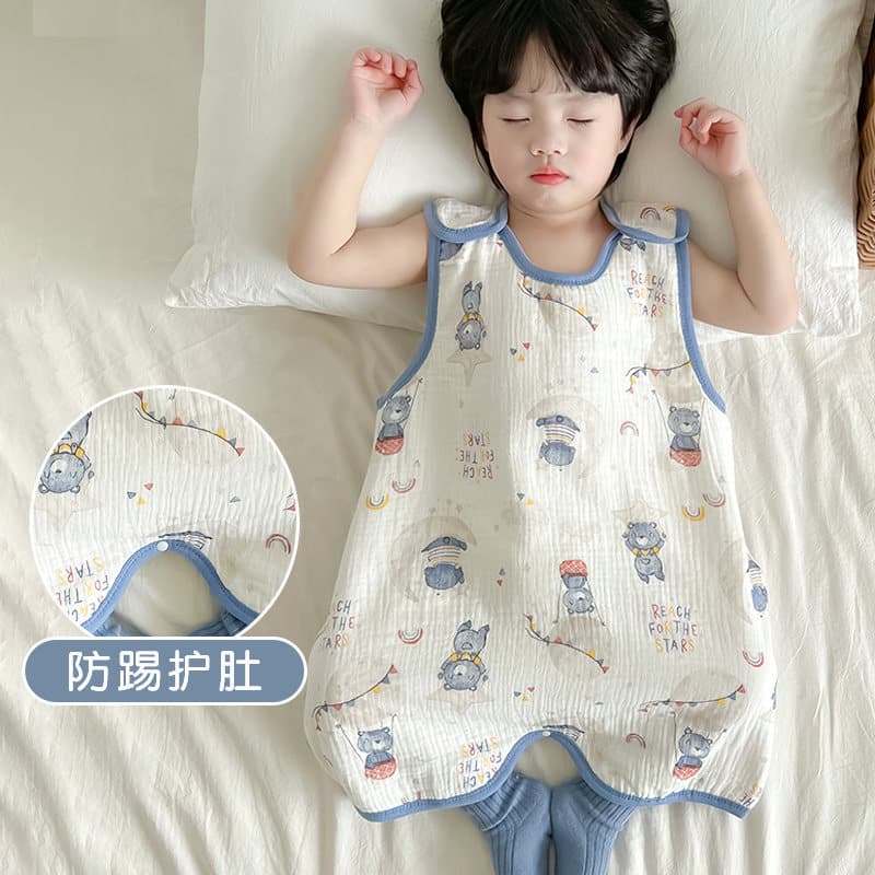 Saco de dormir do bebê verão estilo fino bebê gaze colete estilo crianças verão ar condicionado sala proteção da barriga