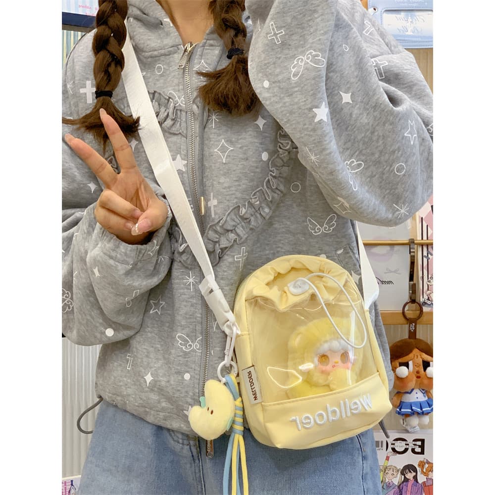 Bolsa japonesa para bebês, bolsa de ombro pequena fofa, Casual, simples, Diagonal, transparente, nicho, dor, bolsa para