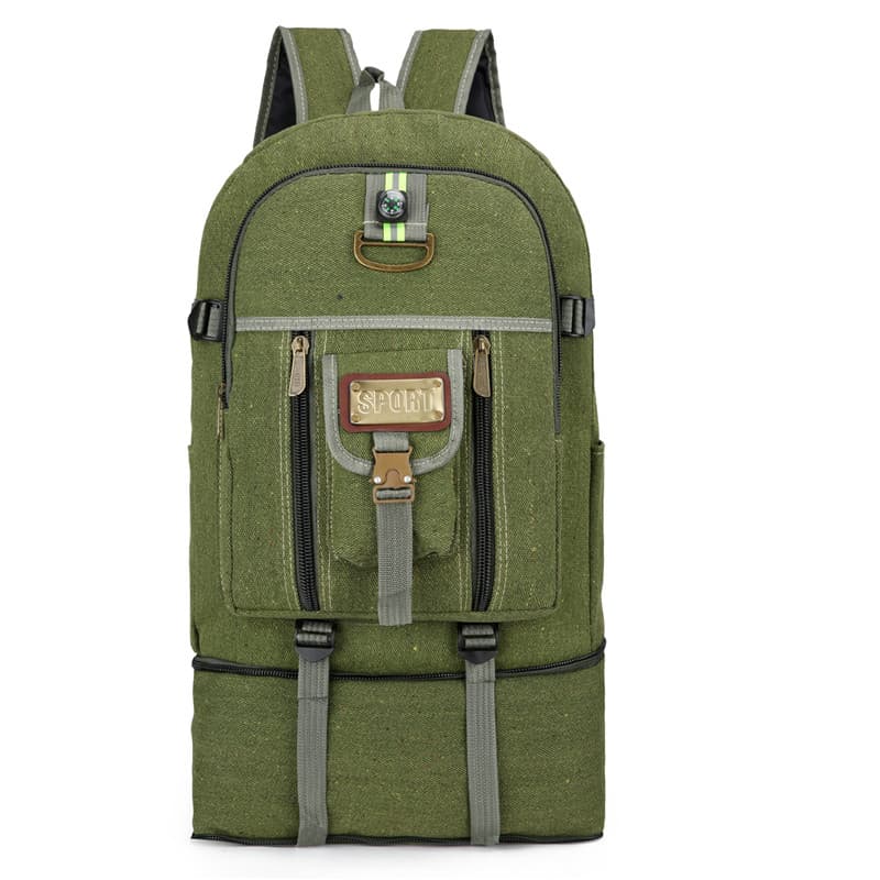 Novo ao ar livre 60L lona caminhadas saco Super grande capacidade mochila de bagagem masculina caminhadas leve saco de v