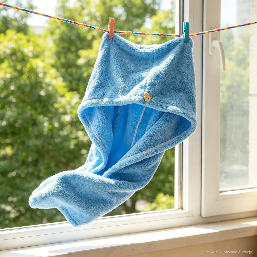 20 Pcs Toalha Turbante Azul Absorção Rápida Ultra Macia E Gentil Com A Pele Decor Fofo