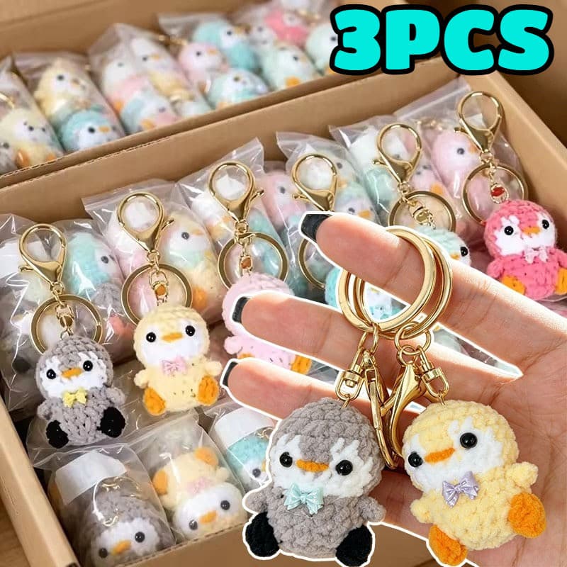 Chaveiro De Pinguim De Crochê De Malha-Boneca De Animal De Desenho Animado-Artesanal DIY-Presentes De Amuletos De Chave