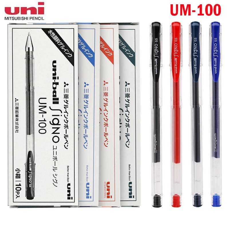 Caneta Gel Japonesa Uni 3 Unidades UM-100-ball Signo 0.5 mm AKDI