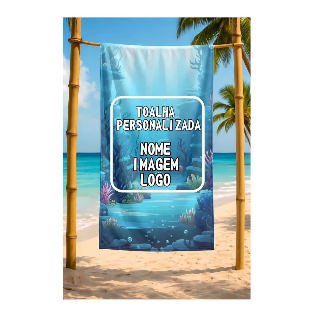 Toalha Banho Praia Piscina Personalizada Logo Nome Imagem