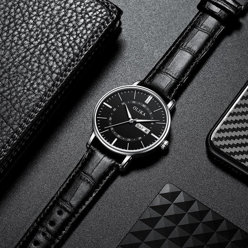 Novo estilo autêntico Popular relógio masculino pulseira calendário cabeça fechada Commuter relógio de quartzo moda à pr