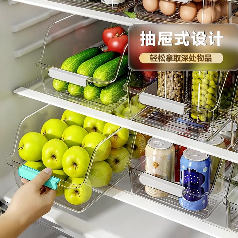 Caixa de armazenamento de geladeira de qualidade alimentar caixa de armazenamento de frutas vegetais ovo gaveta caixa de