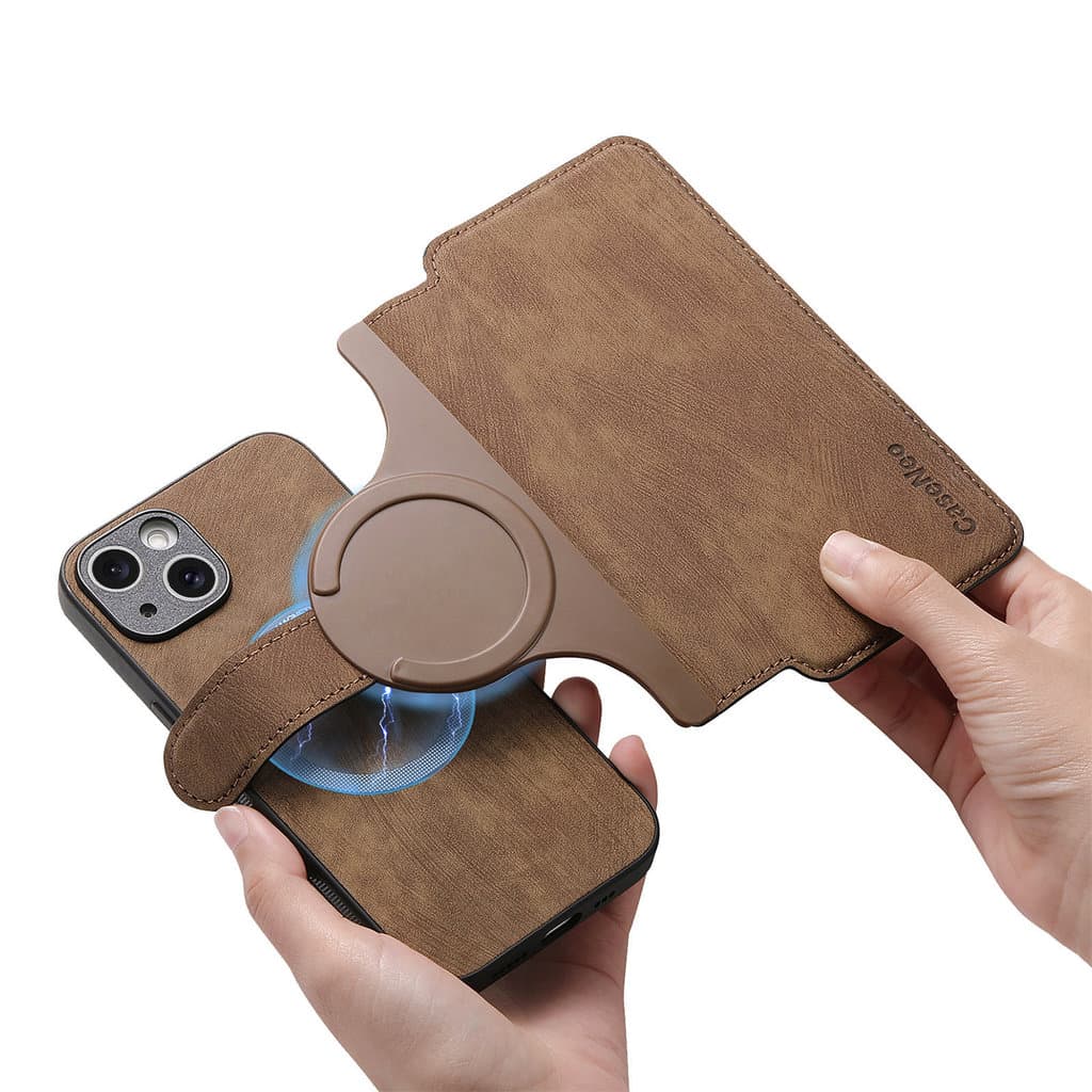 Capa de Telefone Magnética Inovadora Magsafe Dois em Um com Estrutura Destacável, Aplicável ao iPhone