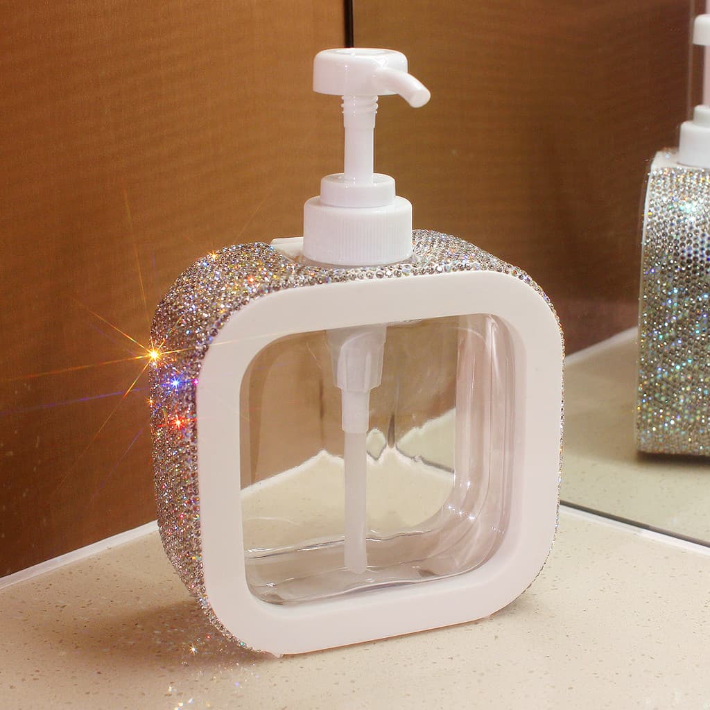 Diamante Sub-engarrafamento toalete desinfetante para as mãos lavar louça líquido Gel de banho Shampoo garrafa vazia ban