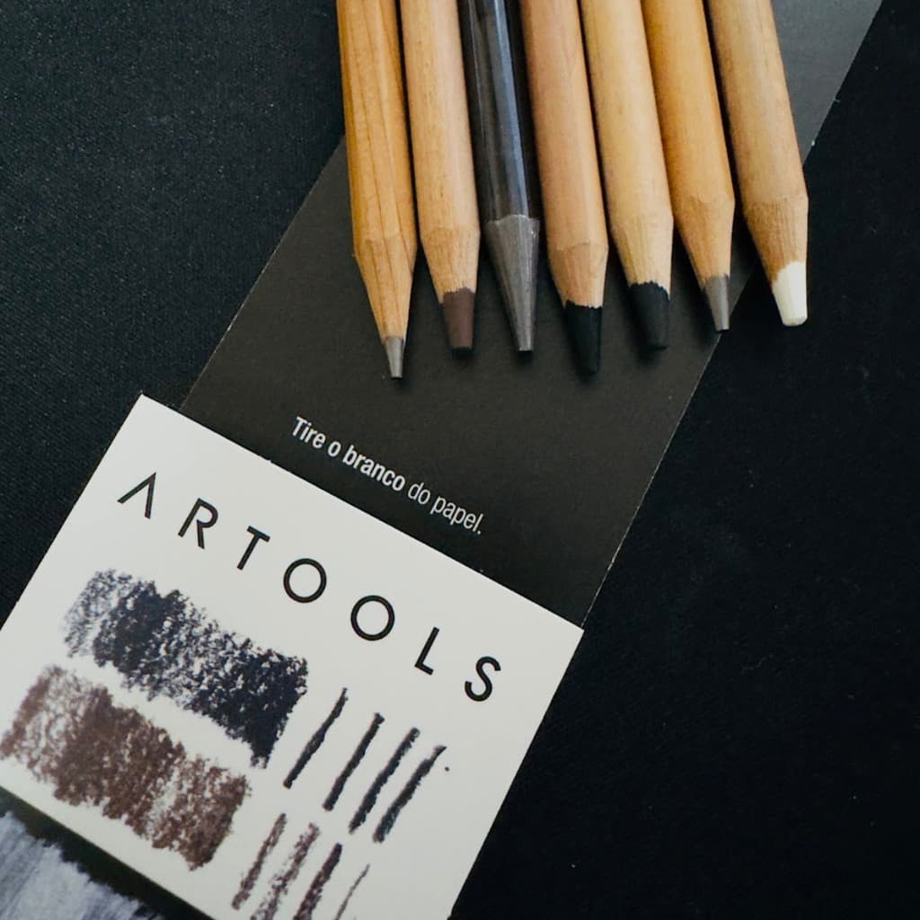 Kit Sketch Artools Lápis Para Desenho Artístico Sombreado Estojo 7 Peças