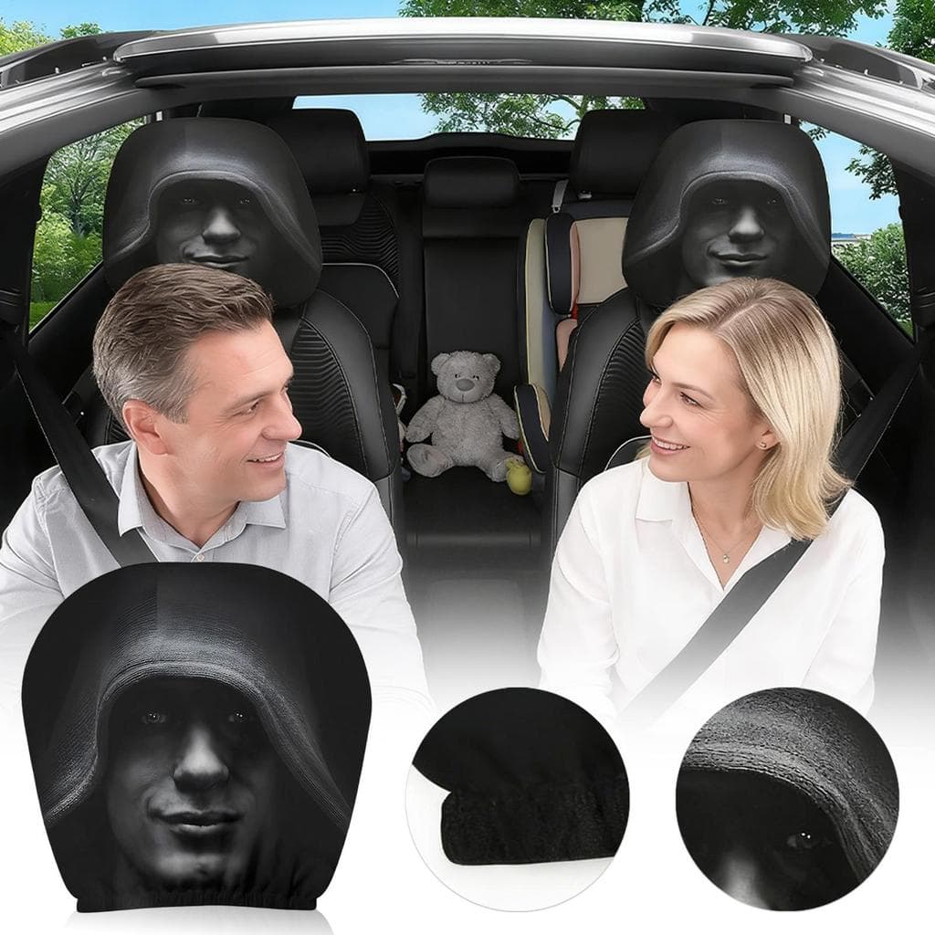 Capas Elásticas De Dupla Face Engraçadas Para Encosto De Cabeça De Carro , Homem Mascarado Exclusivo Em Design De Impres