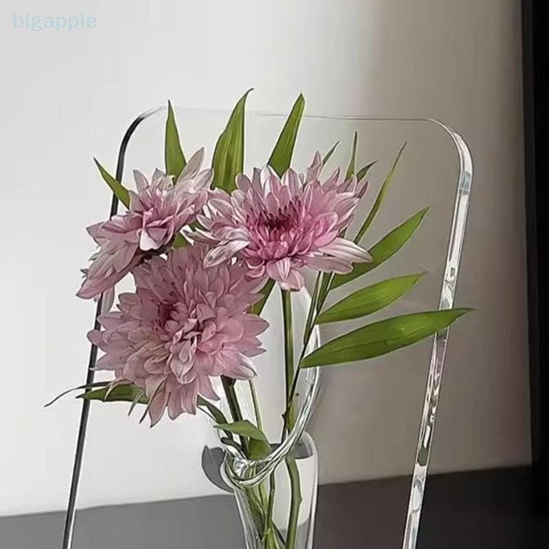 (big88apple) Vaso De Flores Com Moldura-Acrílico Transparente Para , Vasos De Arte Modernos Decoração De Casa Decorativo