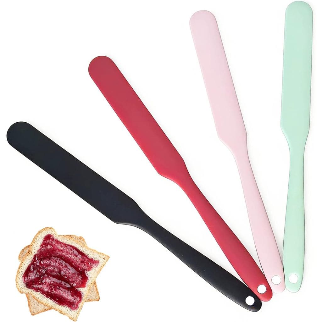 4 Espátulas para Potes, de Silicone de Grau Alimentício, Espátula para Massa Fermentada, Espátulas de Silicone