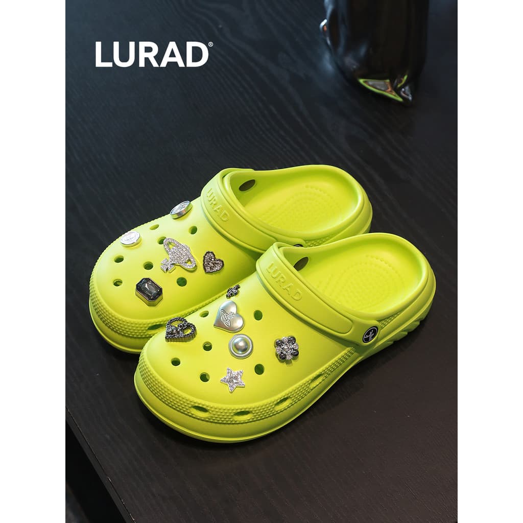 Buraco sapatos femininos diy bonito esmeralda estrela sapatos flor casa antiderrapante respirável resistente ao desgaste