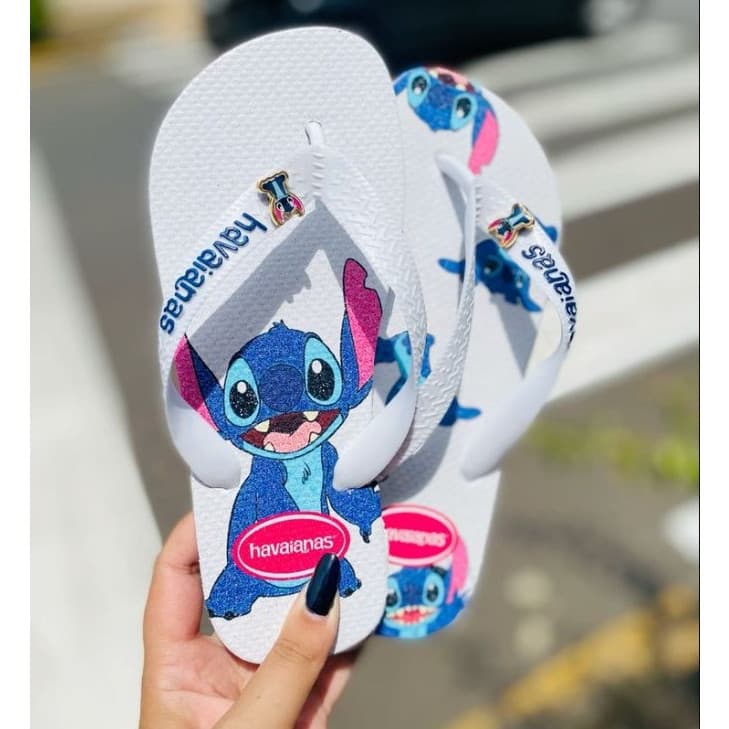 Havaianas Top + Escrita Azul + Stitch Azul