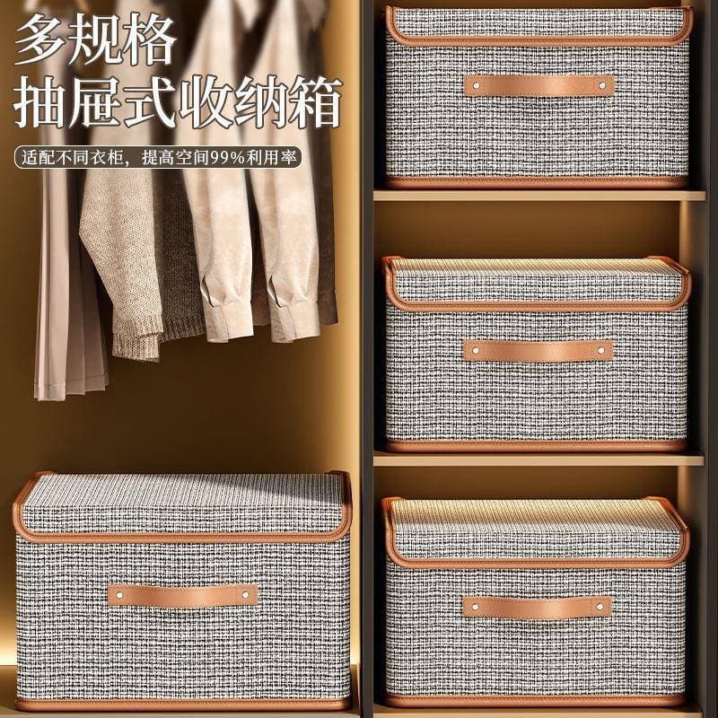 Xiaoxiangfeng Flip caixa de armazenamento conjunto com tampa roupas Oxford pano caixa de armazenamento de roupas organiz