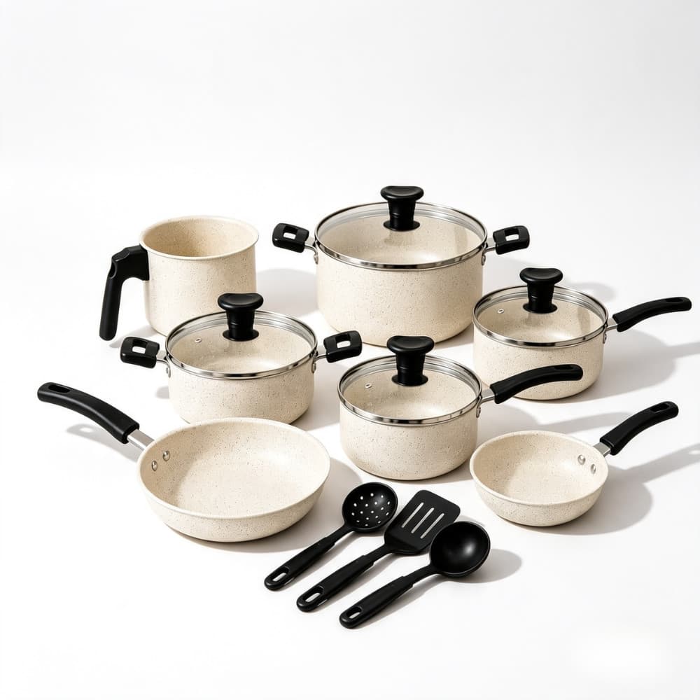Jogo Kit De Panelas Caçarolas Antiaderente 10 Peças Teflon Premium