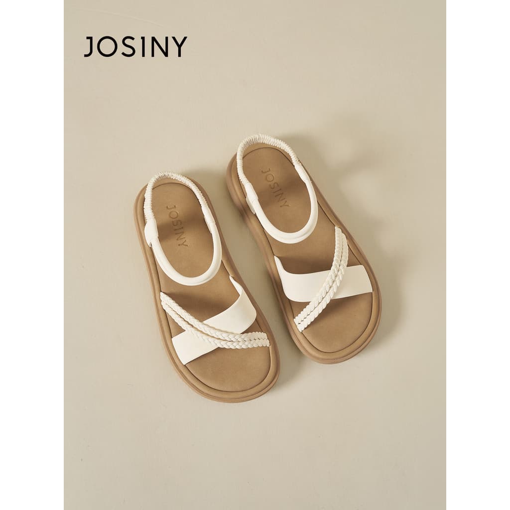 Zhuosini 2026 novo estilo sandálias casuais femininas verão branco cruz cinta dedo do pé aberto pisando na merda sentir