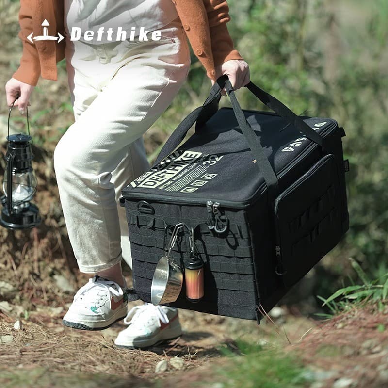 Du Feike Bolsa de armazenamento tático para acampamento ao ar livre Caixa dobrável 50L Bolsa de armazenamento de grande