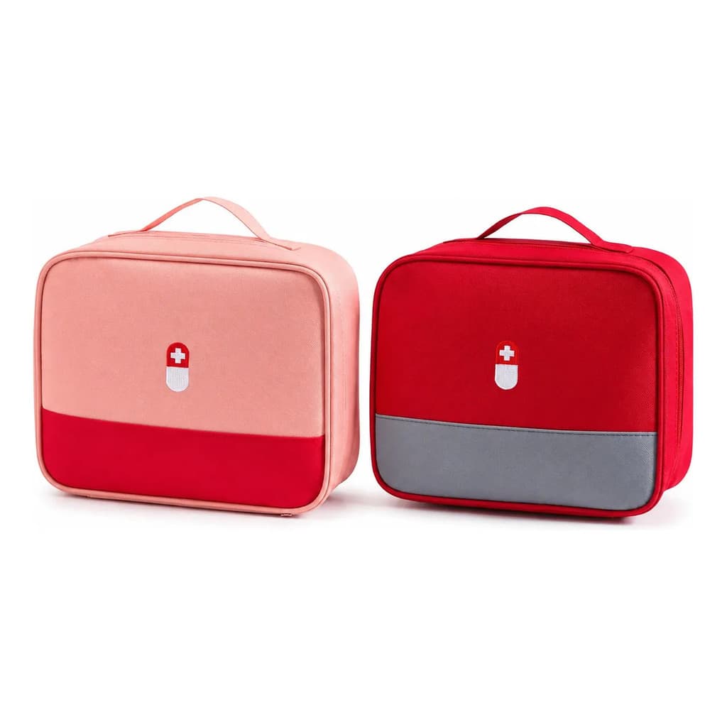 Kit 2 Necessaire Porta Remédios Primeiros Socorros Viagem Multiuso