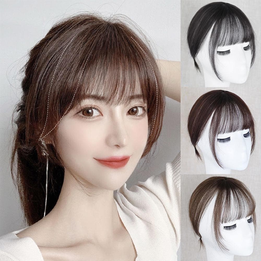 Top Hair Bangs Extensões De Cabelo Sintético Mulheres Fibra De Alta Temperatura Com Peruca Franja Falsa