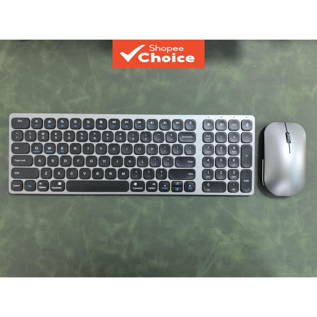 Combo Teclado e Mouse Sem Fio Bluetooth Recarregável com Modo Duplo Mágico Multimídia Ultra Fino Tamanho Completo