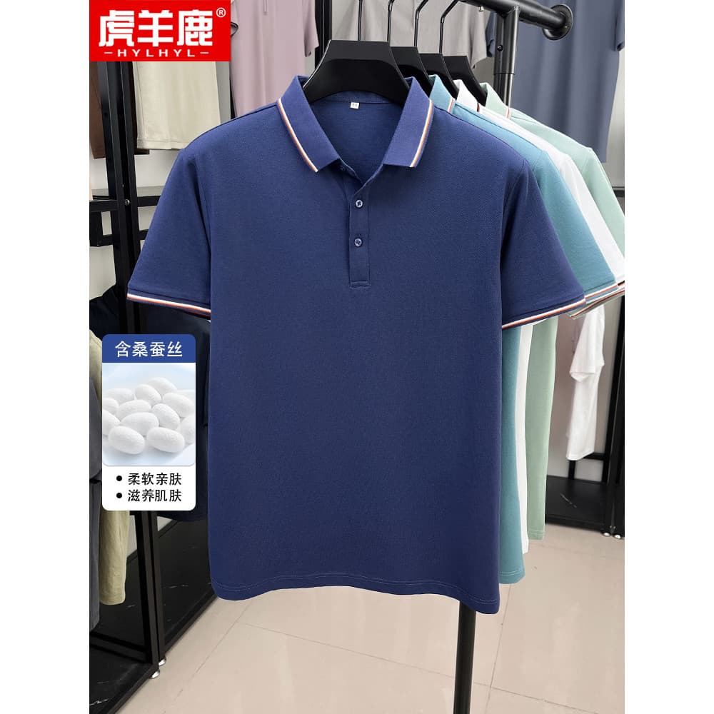 Pai vestido de verão mercerizado algodão manga curta camiseta masculina verão novo estilo homem de meia-idade com camisa