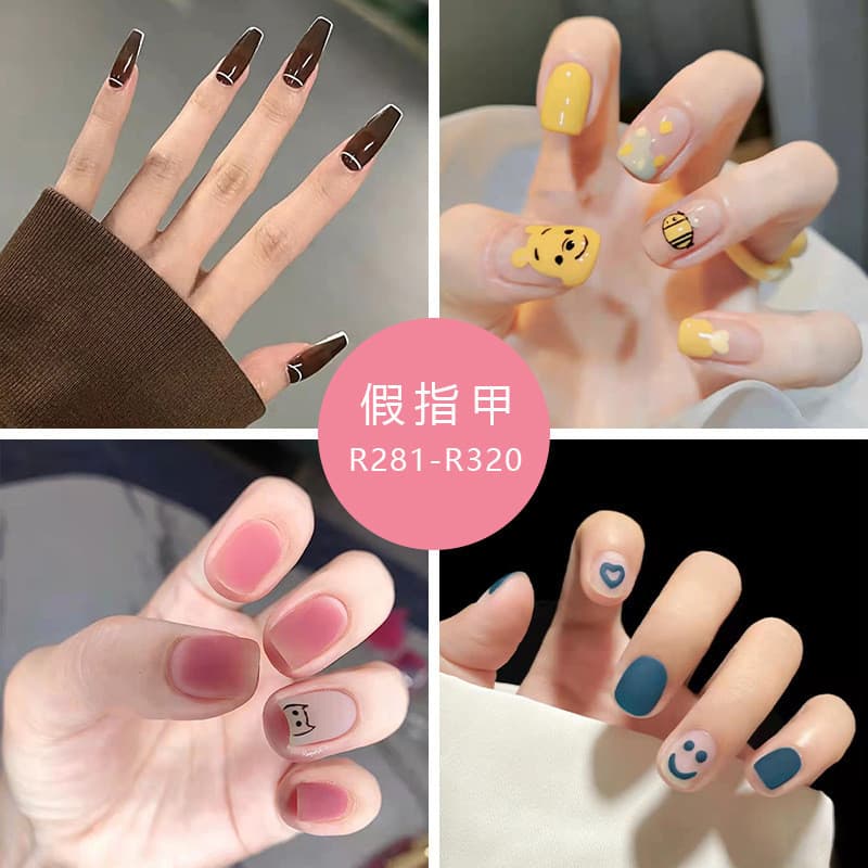 Unhas falsas vestíveis acabadas, adesivos destacáveis para unhas curtas e longas, adesivos para Manicure, unhas autoades